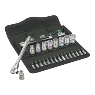 Jeu de clés à douilles Wera carré 1/4″ 28 pièces