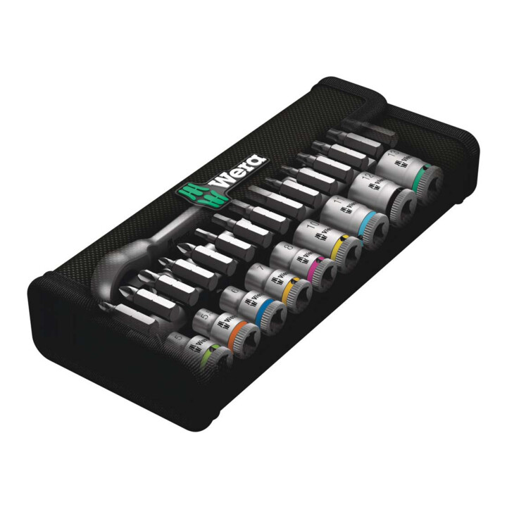 Jeu de clés à douilles Wera carré 1/4″ 28 pièces