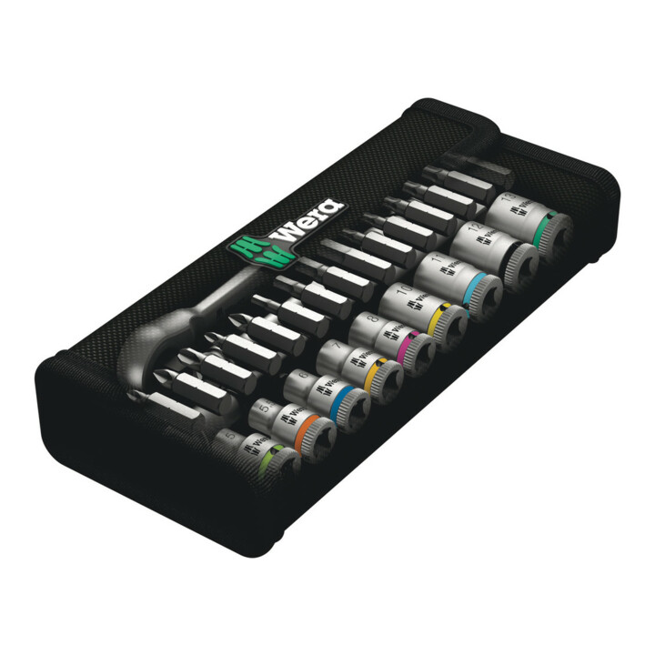 Jeu de clés à douilles Wera carré 1/4″ 28 pièces