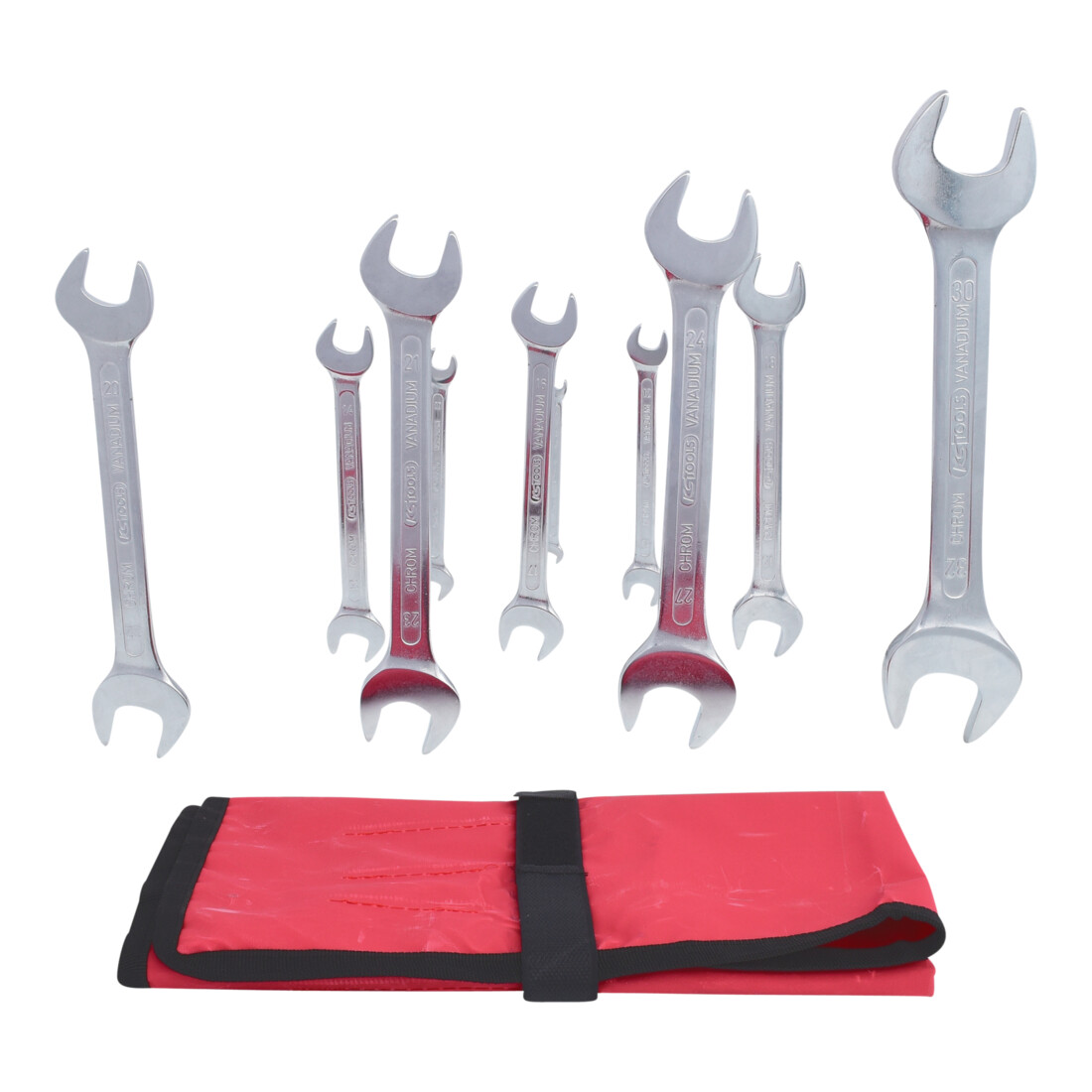 Jeu de clés à fourche, 11 pcs., 6x7-30x32mm