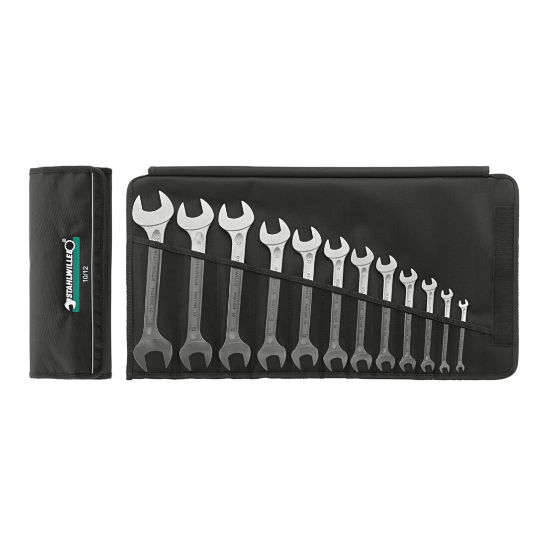 Jeu de clés à fourche double Stahlwille MOTOR 10/5 dans trousse enroulable