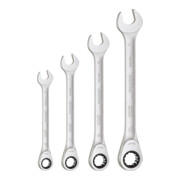 Jeu de clés à fourche Gedore 4 pcs. acier CV chromé mat avec mousqueton-1