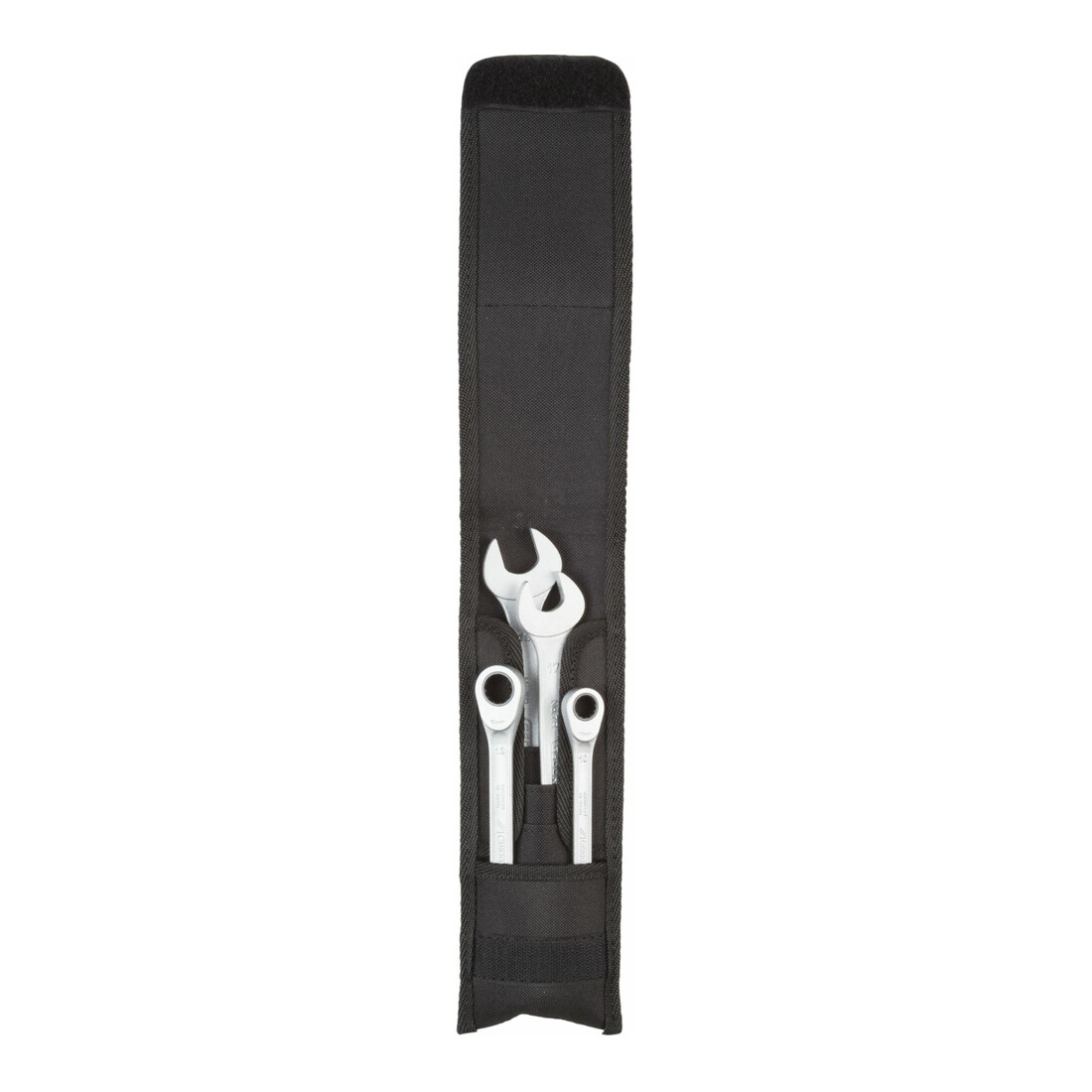 Jeu de clés à fourche Gedore 4 pcs. acier CV chromé mat avec mousqueton