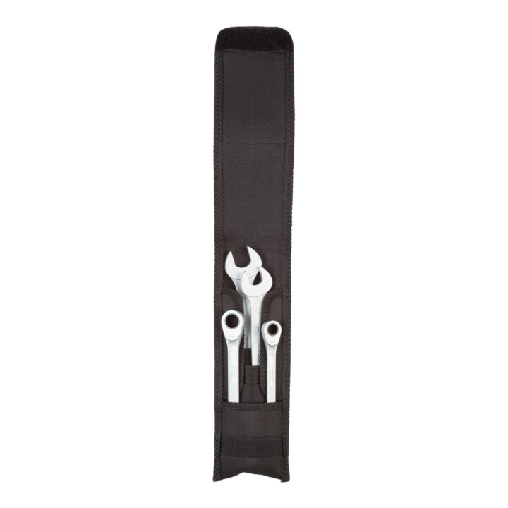 Jeu de clés à fourche Gedore 4 pcs. acier CV chromé mat avec mousqueton