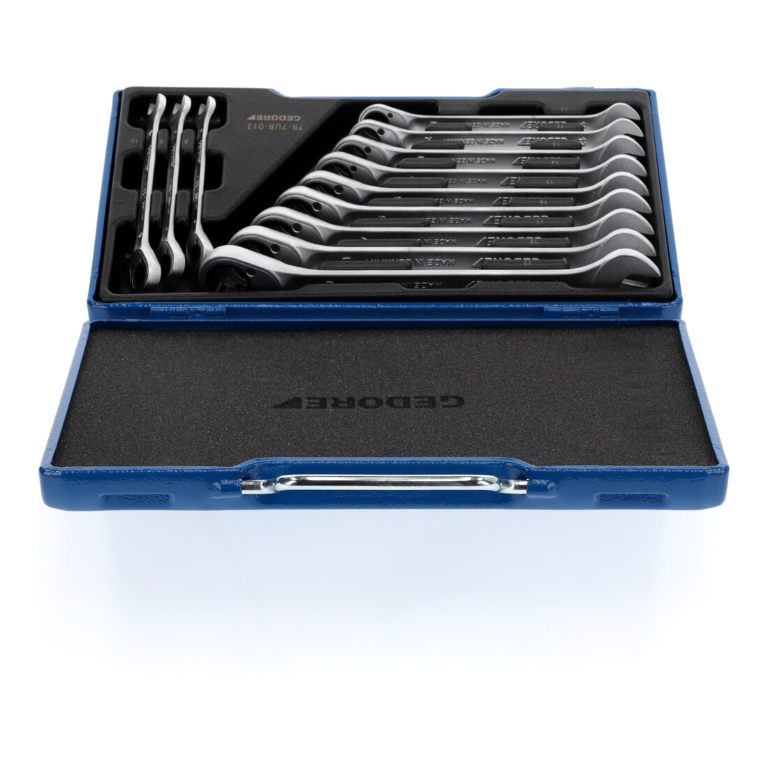 Jeu de clés à fourche Gedore avec cliquet à anneau, réversibles 12 pcs. 8-19 mm