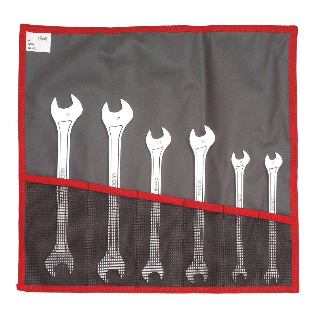 Jeu de clés à fourches extra fines Facom, en trousse, 8 pcs.
