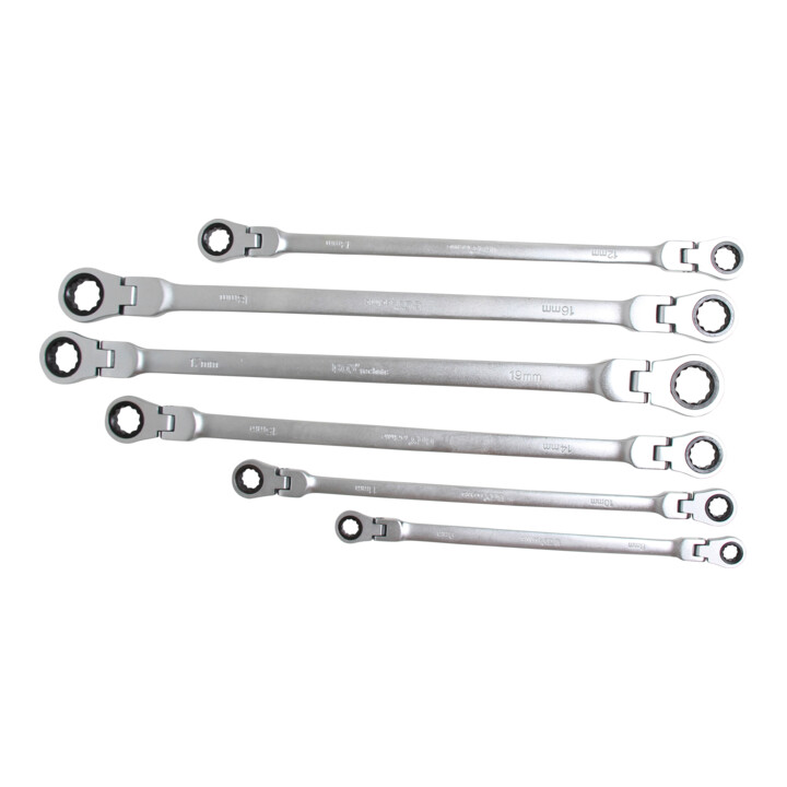 Jeu de clés à oeil à cliquet 8 - 19 mm 10 pièces BGS