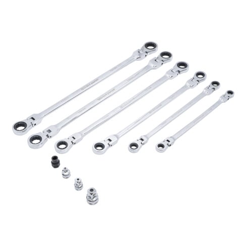 Jeu de clés à oeil à cliquet 8 - 19 mm 10 pièces BGS