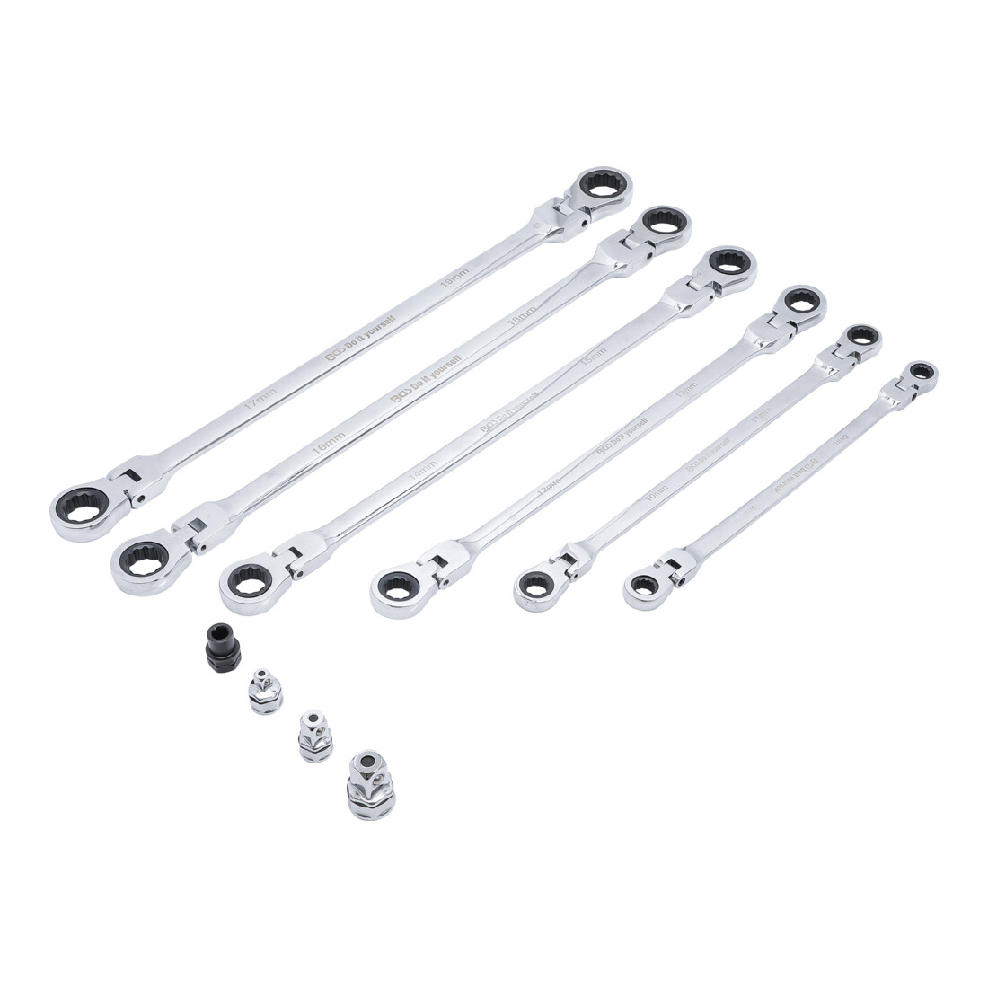 Jeu de clés à oeil à cliquet 8 - 19 mm 10 pièces BGS