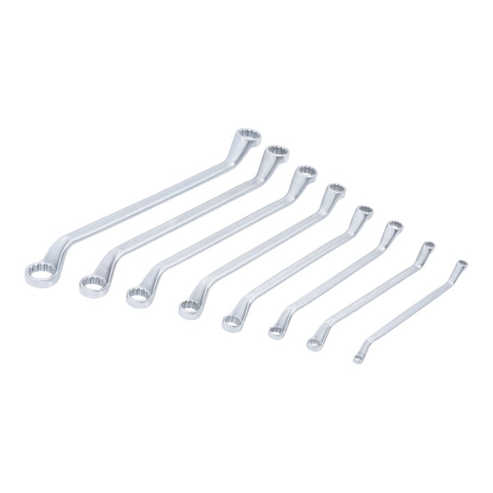 Jeu de clés à œil doubles coudées 6 x 7 - 20 x 22 mm 8 pièces BGS