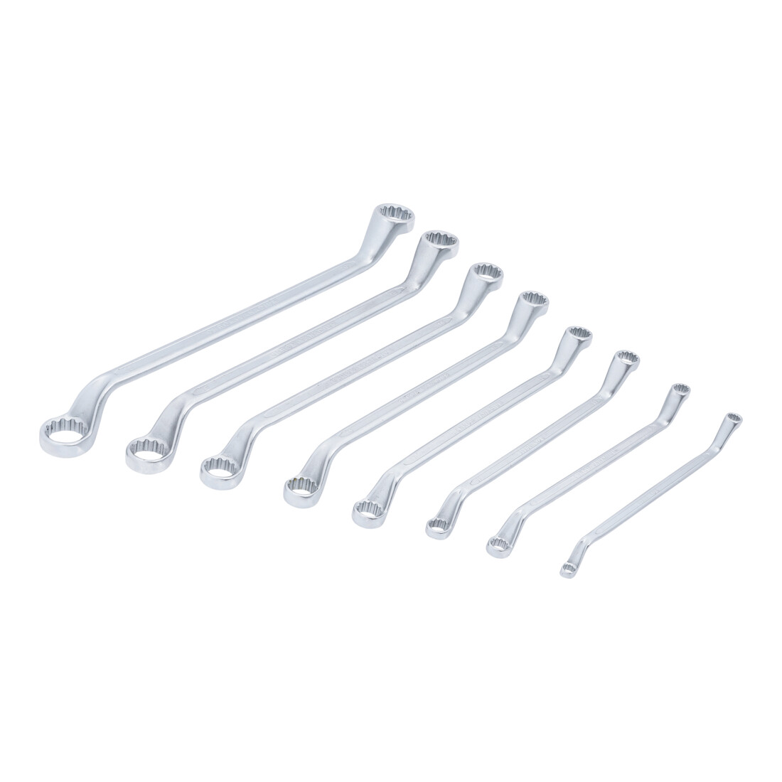 Jeu de clés à œil doubles coudées 6 x 7 - 20 x 22 mm 8 pièces BGS