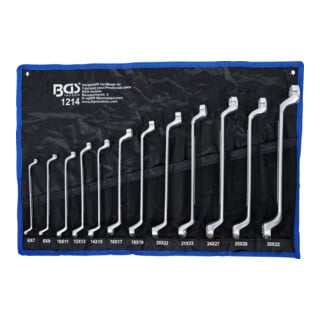 Jeu de clés à œil doubles coudées 6 x 7 - 30 x 32 mm 12 pièces