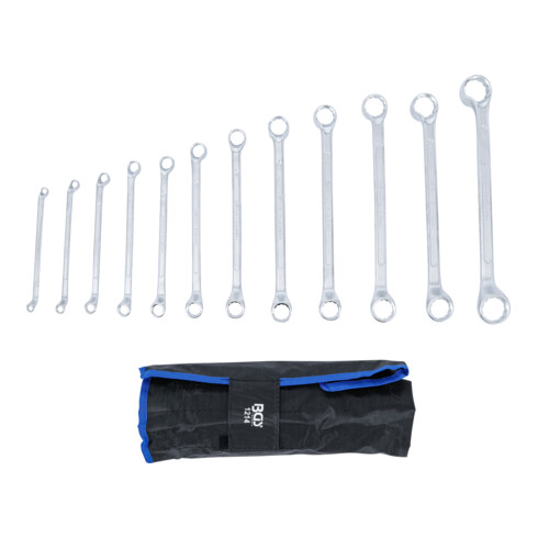 Jeu de clés à œil doubles coudées 6 x 7 - 30 x 32 mm 12 pièces Kraftmann