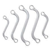 Jeu de clés à œil doubles en S 10 x 11 - 18 x 19 mm 5 pièces Kraftmann-3