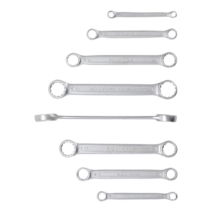 Jeu de clés à œil doubles extra plates 6-22 mm 8 pièces BGS