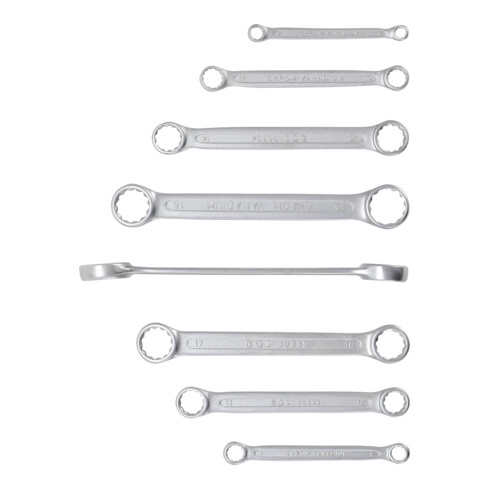 Jeu de clés à œil doubles extra plates 6-22 mm 8 pièces BGS