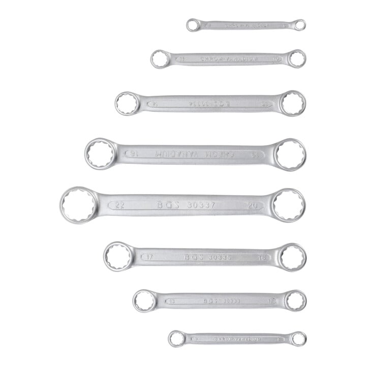 Jeu de clés à œil doubles extra plates 6-22 mm 8 pièces BGS