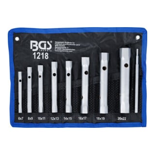 Jeu de clés à pipe 6 x 7 - 20 x 22 mm 9 pièces Kraftmann
