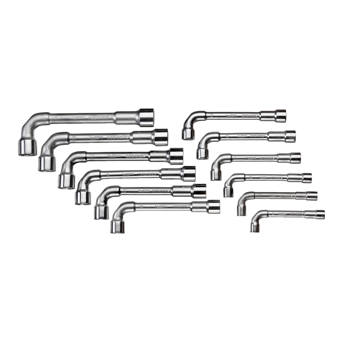 Jeu de clés à tube double Gedore 12 pcs 8-19 mm