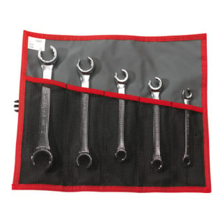 Jeu de clés à tuyauter Facom, biseautées à 15°, en trousse, 5 pcs
