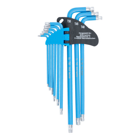 Jeu de clés allen extra longues Profil T (pour TX)/Profil T (pour TX) avec perçage T10 - T50 9 pièces Kraftmann