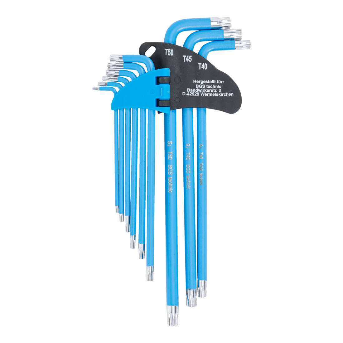 Jeu de clés allen extra longues Profil T (pour TX)/Profil T (pour TX) avec perçage T10 - T50 9 pièces Kraftmann