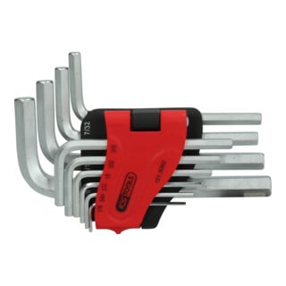 Jeu de clés Allen KS Tools, dans un support à charnière, 10 pièces 1/16"-3/8", avec douille hexagonale