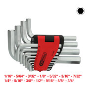 Jeu de clés Allen KS Tools, dans un support à charnière, 14 pcs. 1/16"-3/4" hexagone-2
