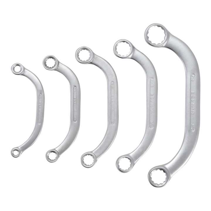 Jeu de clés demi-lune en pouce 1/4" - 7/8" 5 pièces BGS