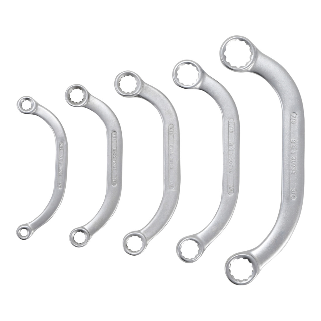 Jeu de clés demi-lune en pouce 1/4" - 7/8" 5 pièces BGS