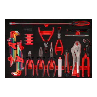 Jeu de clés mâles coudées et de pinces dans insert en mousse, 45 pcs KS Tools