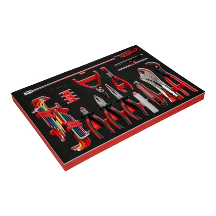 Jeu de clés mâles coudées et de pinces dans insert en mousse, 45 pcs KS Tools