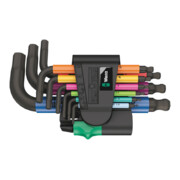 Jeu de clés mâles coudées Wera 950/9 Hex-Plus Multicolour 2, métrique, BlackLaser, 9 pièces