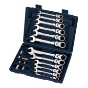 KS Tools Jeu de clés mixtes à cliquet à tête inclinable à verrouillage GEARplus, 18 pcs.