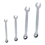 Jeu de clés mixtes à cliquet réversible GEARplus, 4 pcs.-4