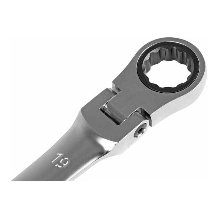 Jeu de clés mixtes à cliquet STIER avec articulation, ouv. 8 à 19 mm, 7 pièces