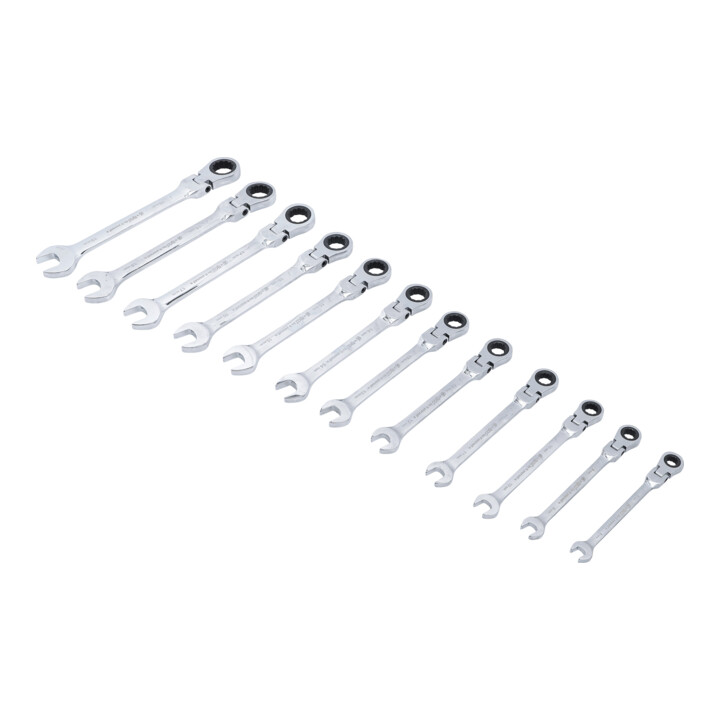Jeu de clés mixtes à cliquet têtes flexibles 8 - 19 mm 12 pièces BGS Do it yourself