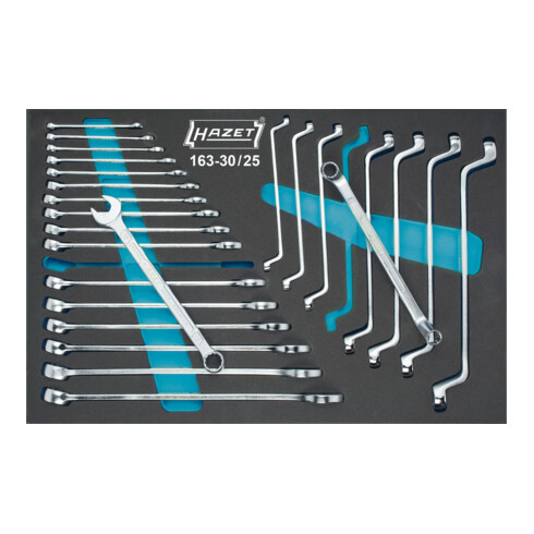 Jeu de clés mixtes / clés polygonales doubles 163-30/25 HAZET