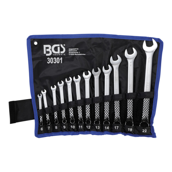 Jeu de clés mixtes coudées 6 - 22 mm 12 pièces BGS