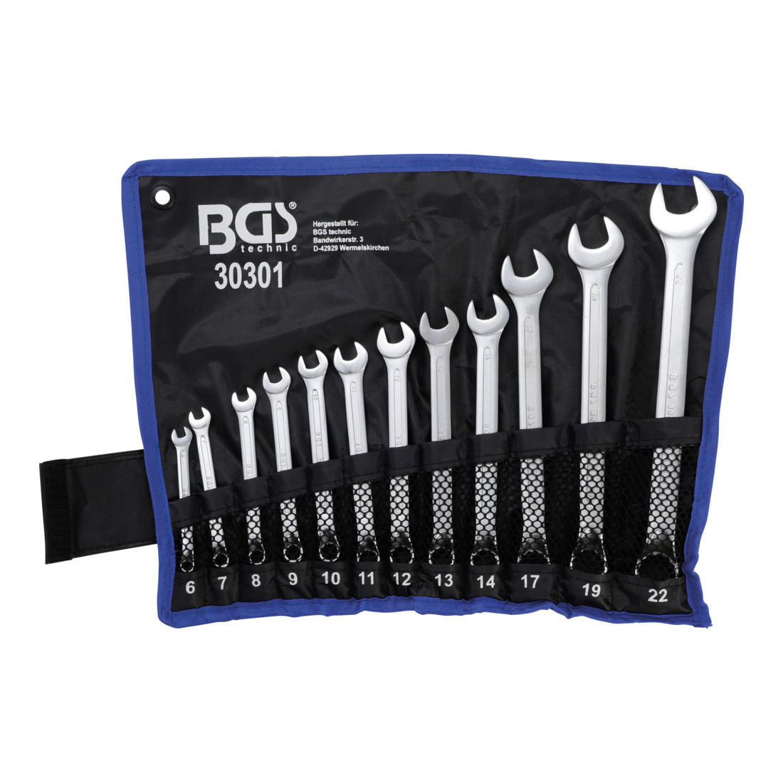 Jeu de clés mixtes coudées 6 - 22 mm 12 pièces BGS