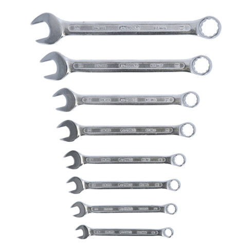 Jeu de clés mixtes coudées, 8 pcs. 8-19mm