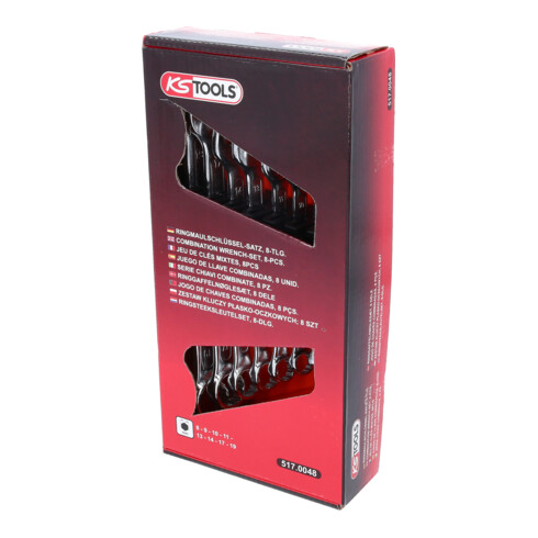 Jeu de clés mixtes coudées, 8 pcs. 8-19mm