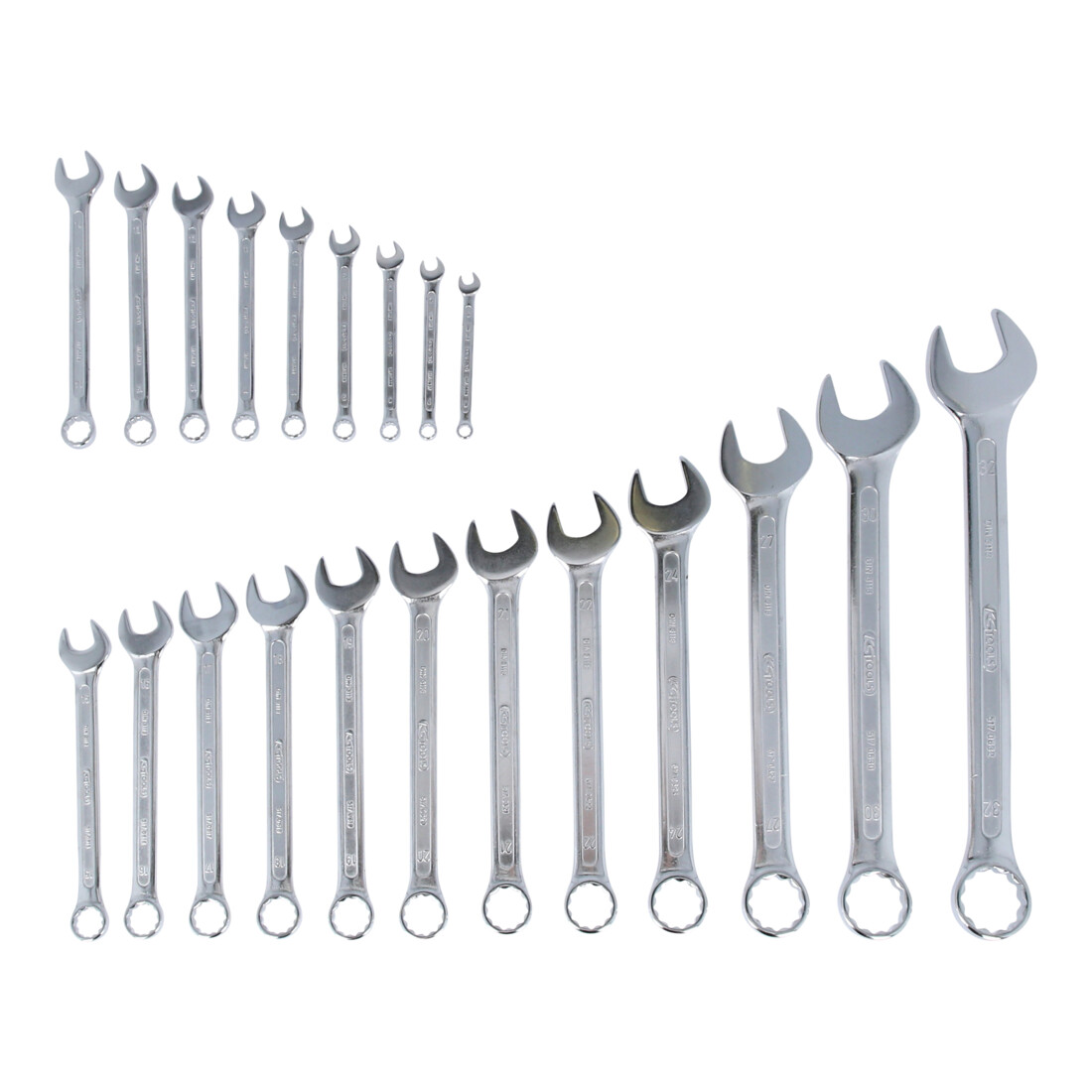Jeu de clés mixtes coudées KS Tools, 21 pièces 6-32 mm