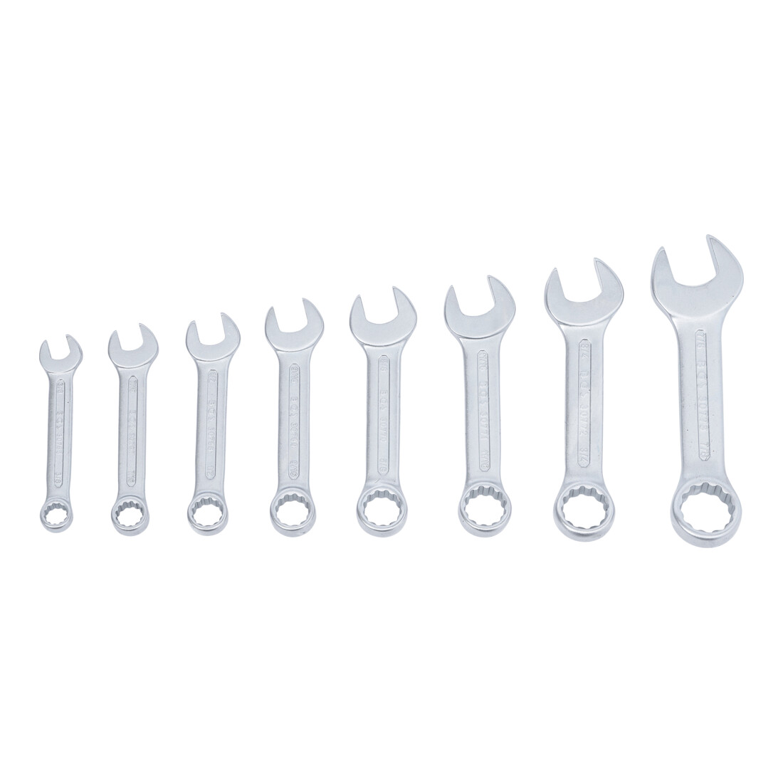 Jeu de clés mixtes en pouces extra courtes 3/8" - 7/8" 8 pièces BGS