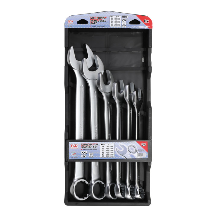 Jeu de clés mixtes extra longues tailles 34 - 50 mm 6 pièces BGS