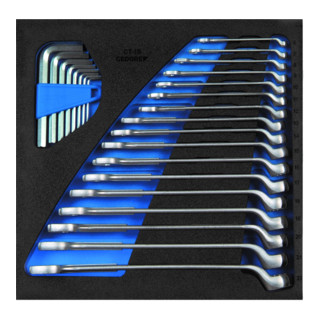Jeu de clés mixtes Gedore 1 B + tournevis décalé dans le module Check-Tool 25 pcs.