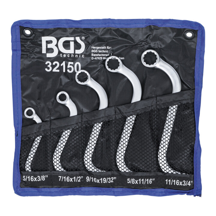 Jeu de clés polygonales doubles en S en pouces 3/8" - 3/4 » 5| pièces BGS