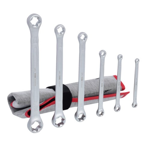 Jeu de clés polygonales droites TX E, 6 pcs.