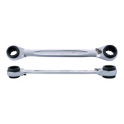 Jeu de clés polygonales KS Tools  à cliquet réversible 4 en 1 GEARplus-4