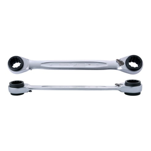 Jeu de clés polygonales KS Tools  à cliquet réversible 4 en 1 GEARplus